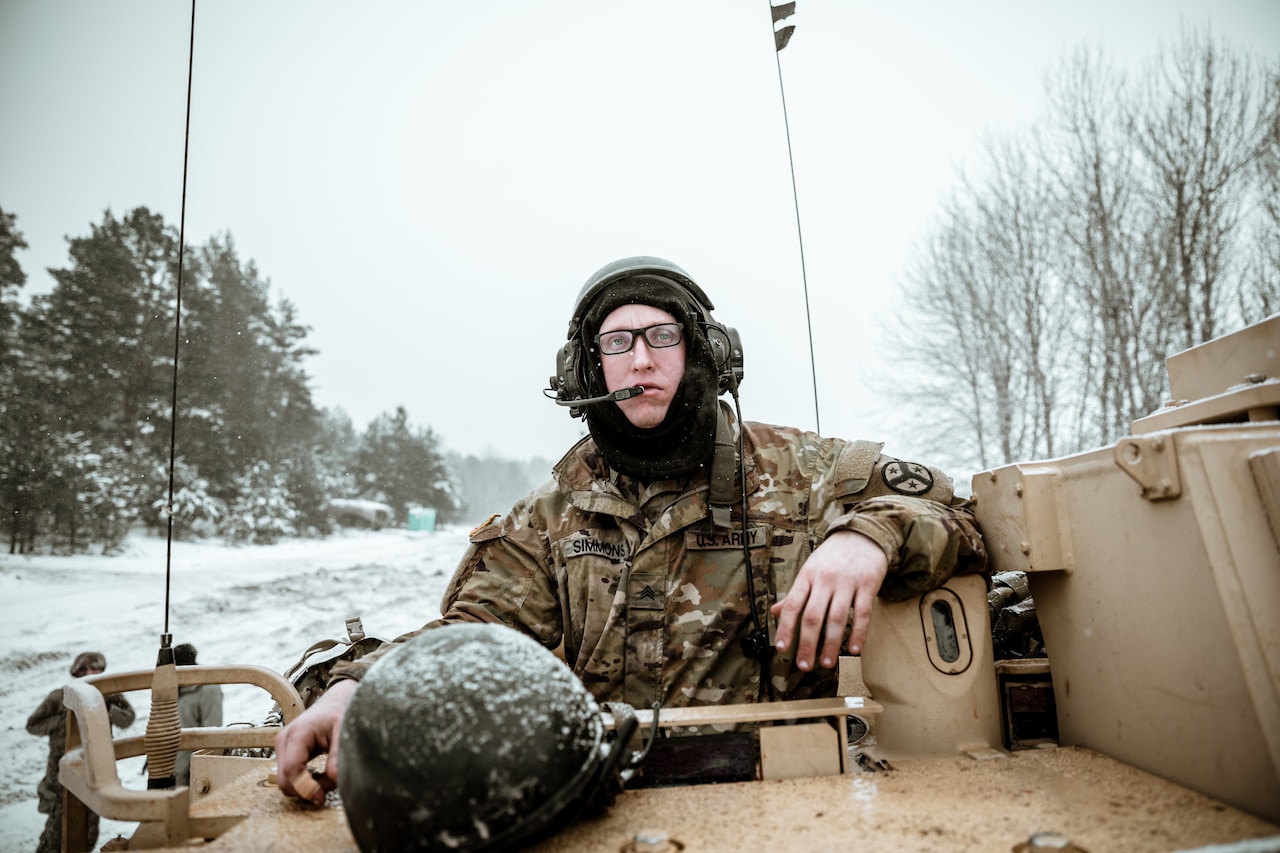 Soldier in tank