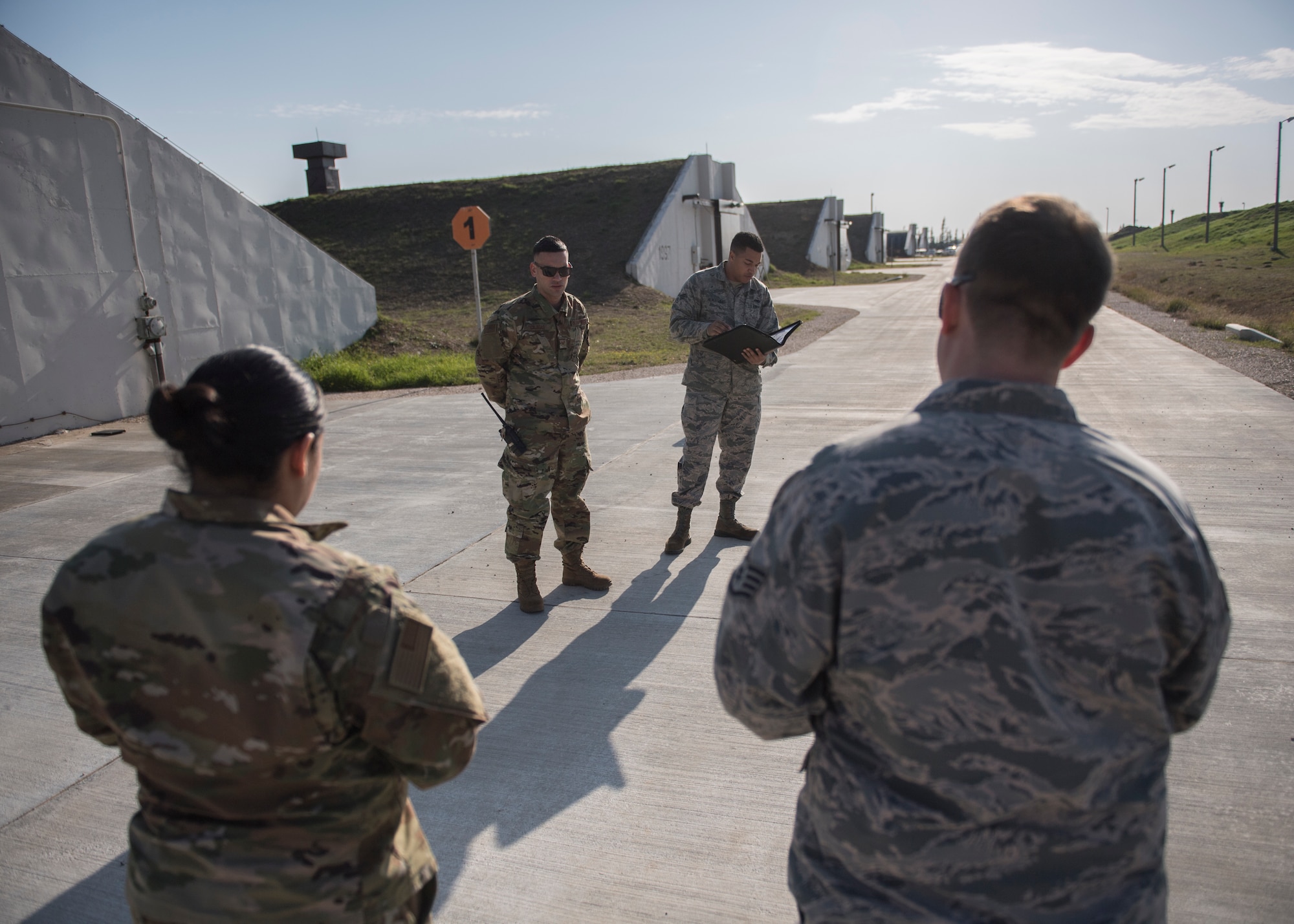 U.S. Air Force Senior Airman Winston Hendrick, 39th Maintenance Squadron munitions inspector, gives a crew brief to security forces military working dog handlers Jan. 23, 2019, at Incirlik Air Base, Turkey.