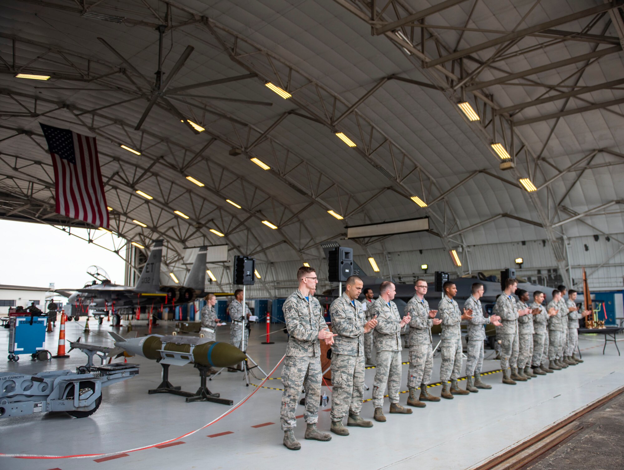 96th Aircraft Maintenance Squadron load crews compete during the annual weapons load competition for the title of Best Load Crew Of The Year. The fast-paced competition tests the knowledge and proficiency of the Airmen. The winning load crew is scheduled to be announced at the Maintenance Professionals of the Year Banquet in March.