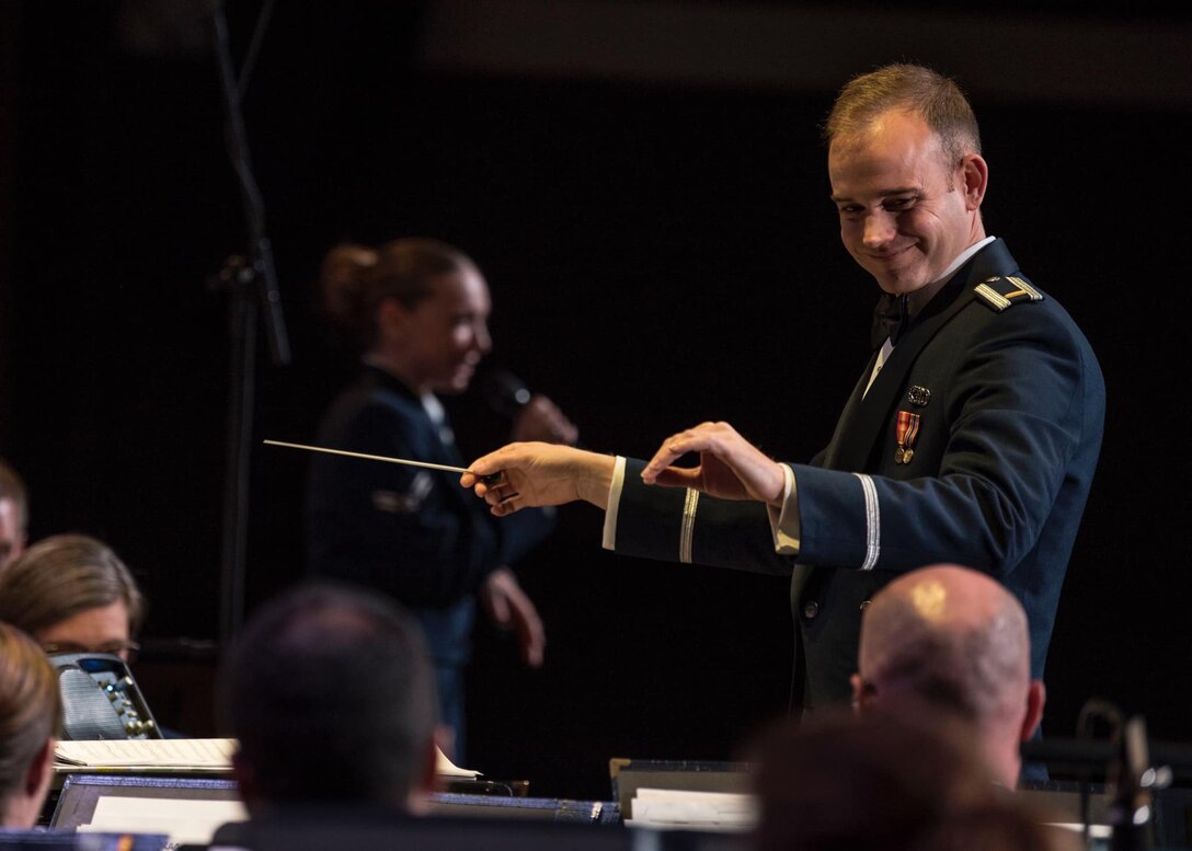 LT Brandon Hults conducting Concert band