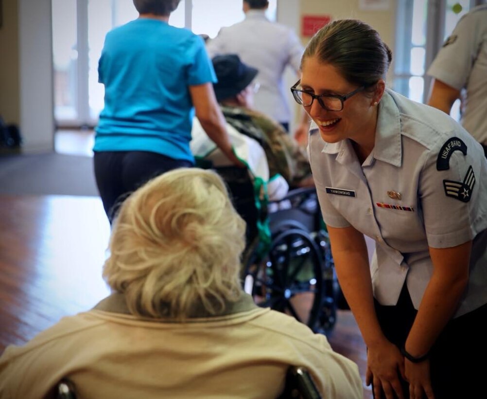 SrA Yankowskas connecting with the public