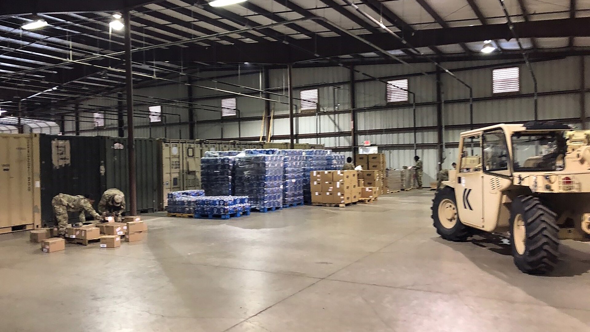 Rapid Deployment Team Blue helped provide construction material like those shown here at a staging facility in Donna, Texas, about six miles from the southern border.