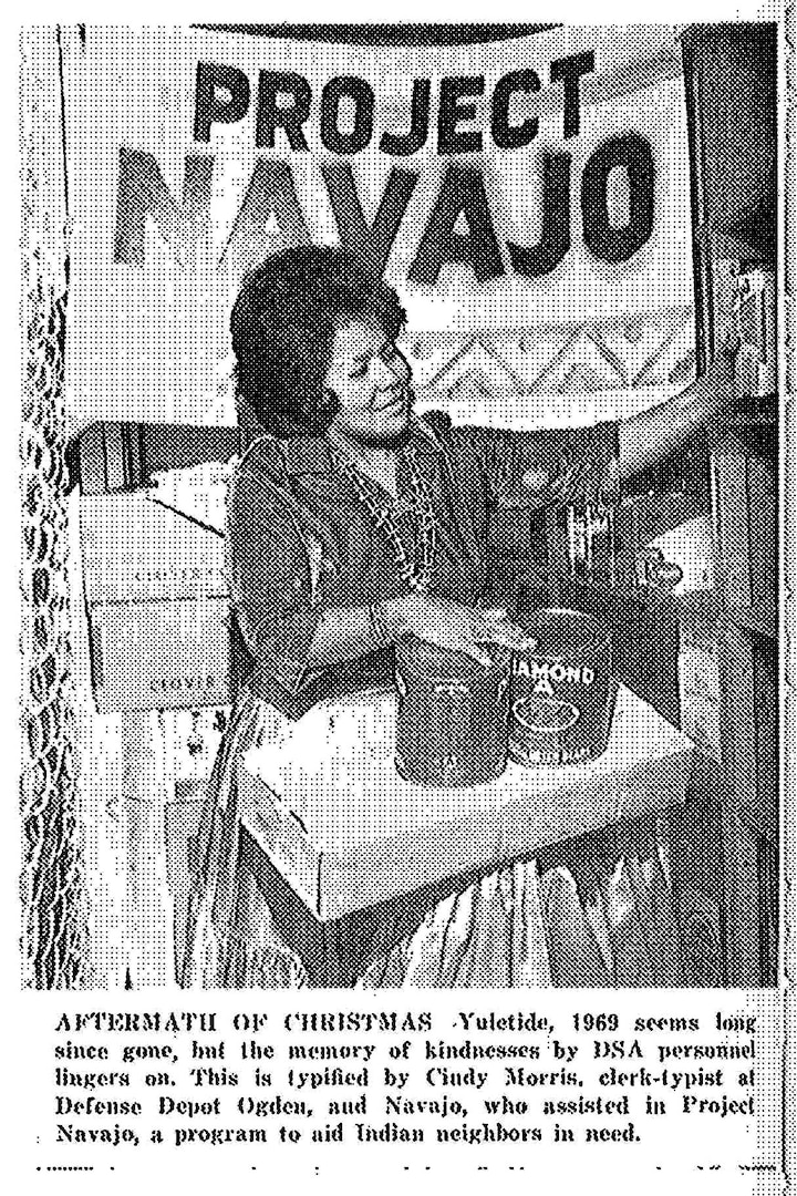 Cindy Morris, a DSA clerk-typist at what was then DSA’s depot in Ogden, Utah, was also a member of the Navajo tribe as shown here in the Jan. 9, 1970, issue of DSA News.