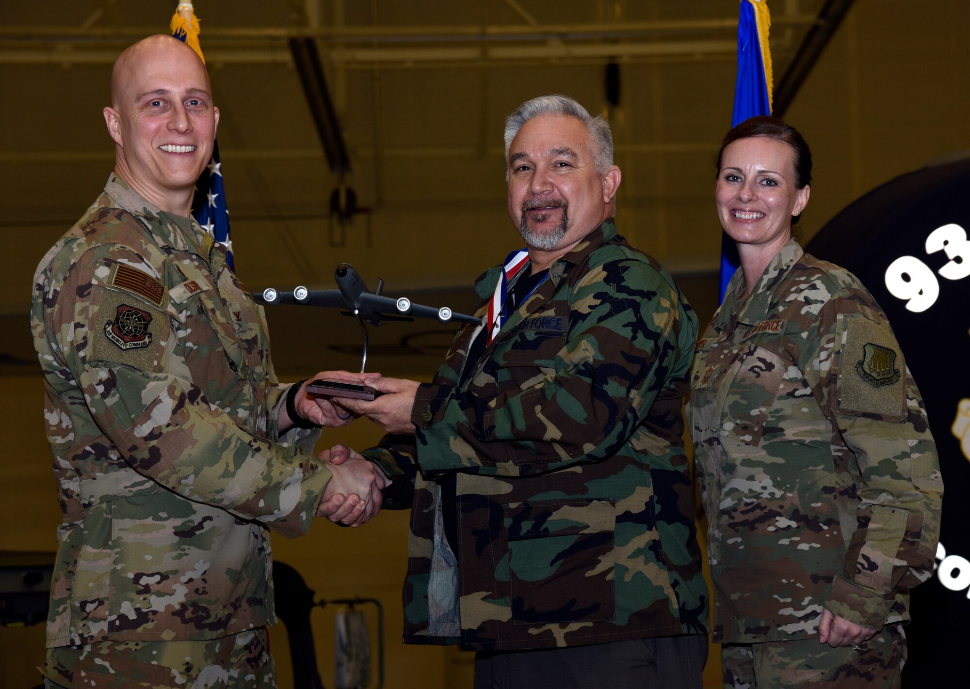 Annual Award winners are recognized by Col. Josh Olson, 22nd Air Refueling Wing commander, Feb. 13, 2019, at McConnell Air Force Base, Kan. The annual awards banquet in a tradition that honors and celebrates Airmen who’ve performed exemplary service.
