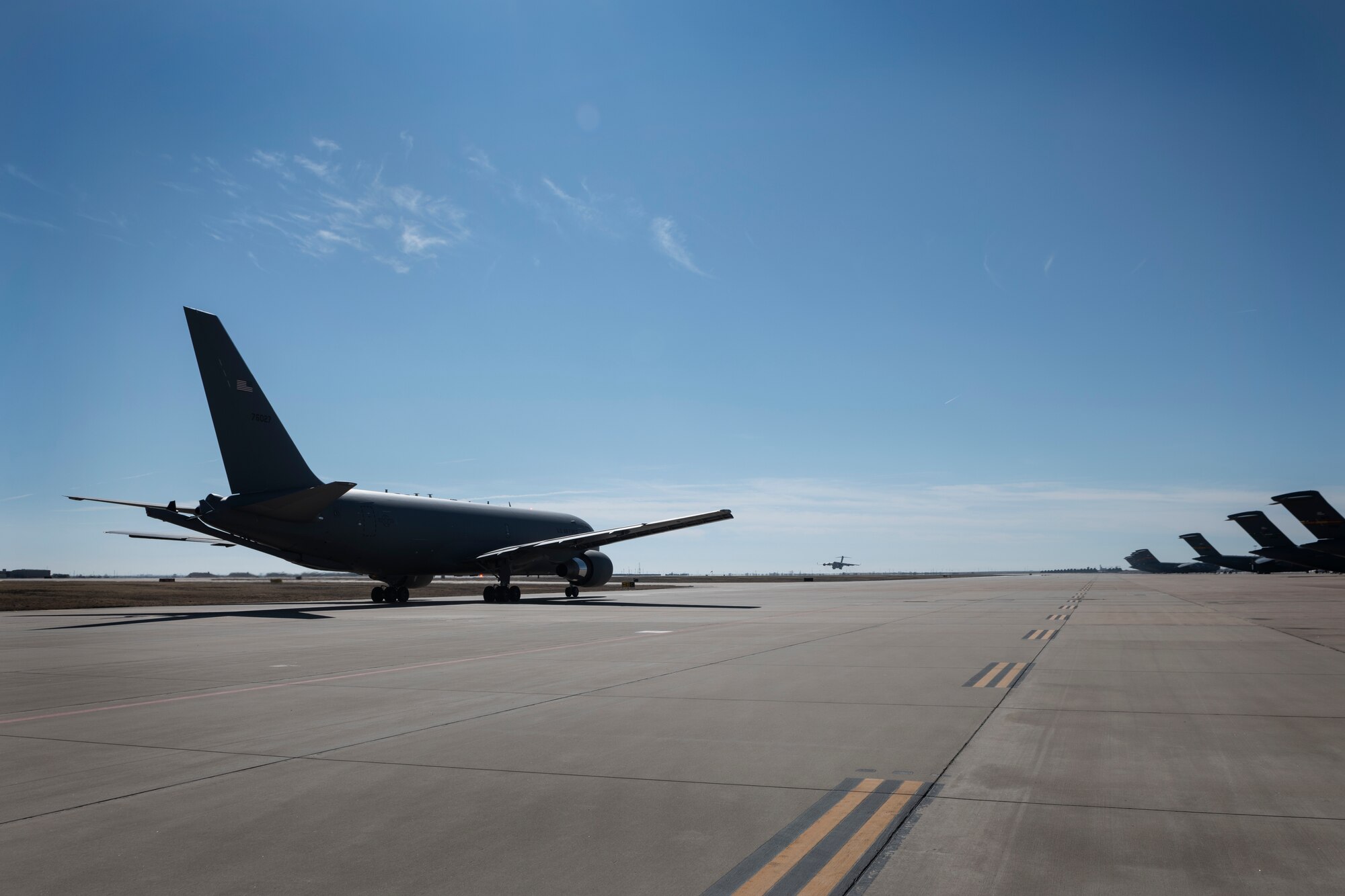 a plane on a flightline