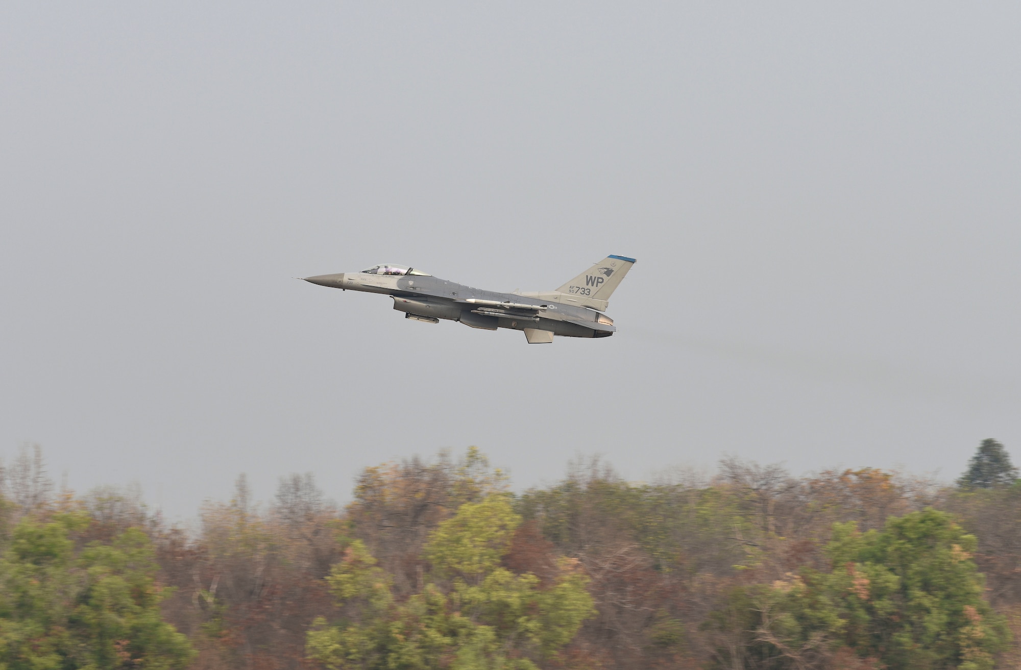 A U.S. Air Force F-16 Fighting Falcon takes off prior to Exercise Cobra Gold 2019 at Korat Royal Thai Air Force Base, Thailand, Feb. 11, 2019. Cobra Gold is the largest Theater Security Cooperation exercise in the Indo-Asia-Pacific region and is an integral part of the U.S. commitment to strengthen engagement in the region. (U.S. Air Force photo by Senior Airman Savannah L. Waters)