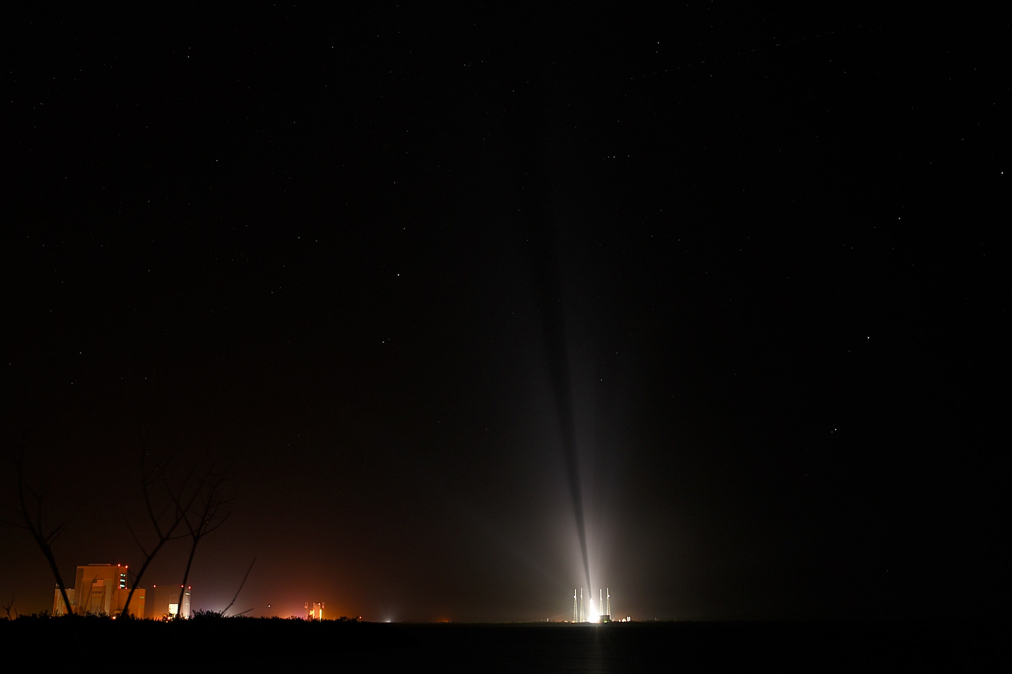 SpaceX’s Falcon 9 PSN VI rocket prepares to launch from Cape Canaveral Air Force Station, Fla., Feb. 21, 2019. The satellite will provide communication and internet services for Indonesia and South East Asia. (U.S. Air Force photo by Tech. Sgt. Andrew Satran)