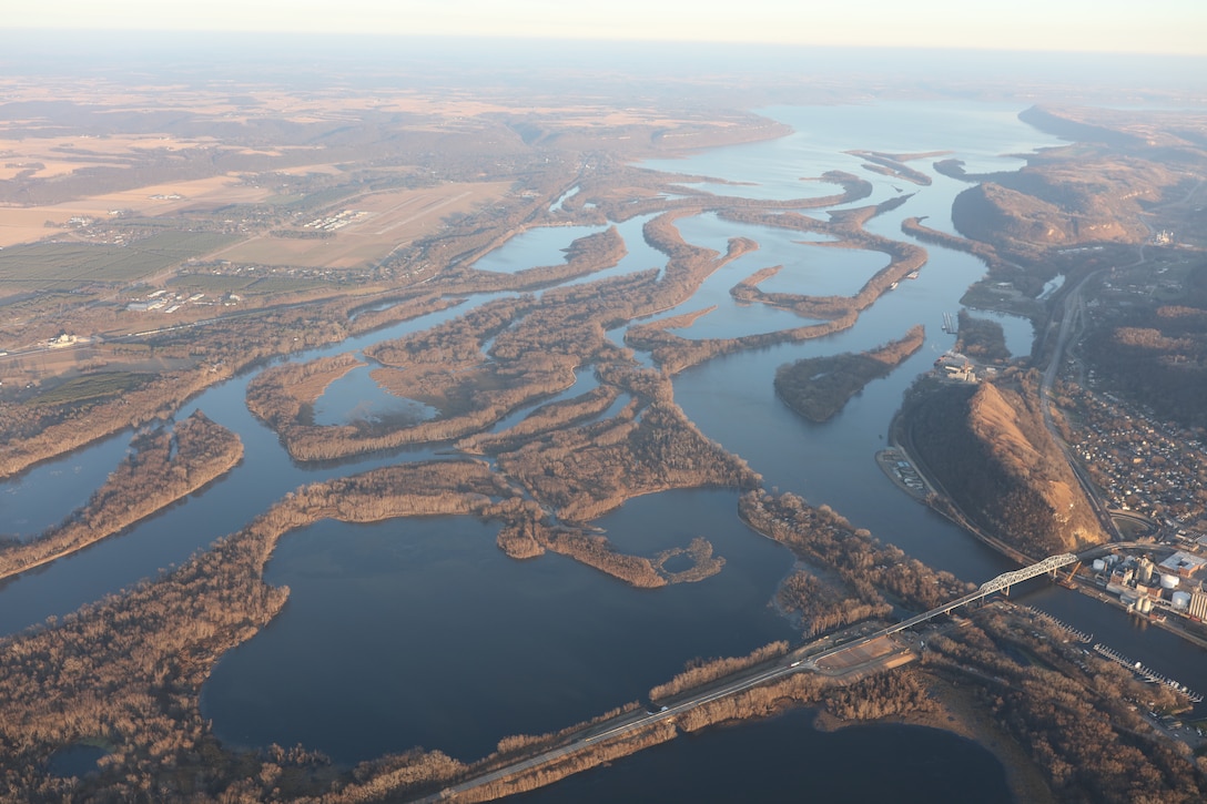 aerial of lake pepin