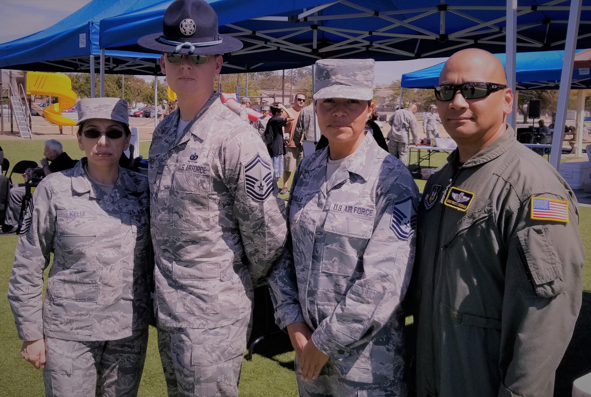 Master Sgt. Sofia Ronquillio, 349th Air Mobility Wing Reserve superintendent of the Travis Air Force Base Honor Guard.