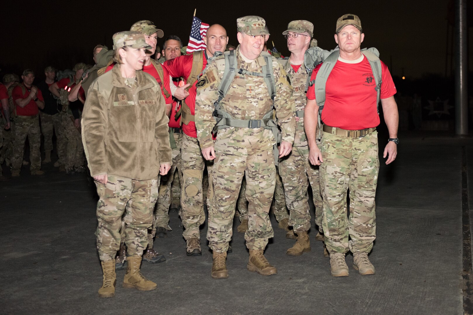 Hundreds of Special Tactics (ST) Airmen and Special Warfare trainees gathered early morning to begin an 830-mile ruck march across five states in tribute to U.S. Air Force Staff Sgt. Dylan J. Elchin, along with 19 other ST Airmen, who have been killed in action since 9/11, Feb. 22, 2019, at Joint Base San Antonio-Lackland Medina Annex.