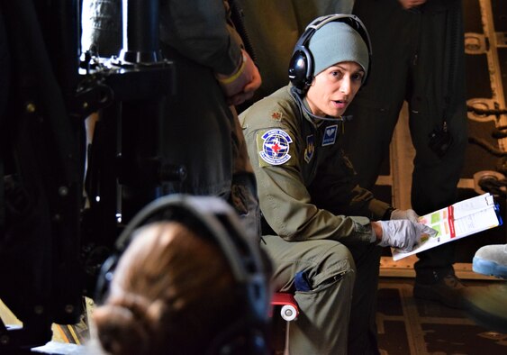 U.S Air Force personnel during aeromedical training mission.