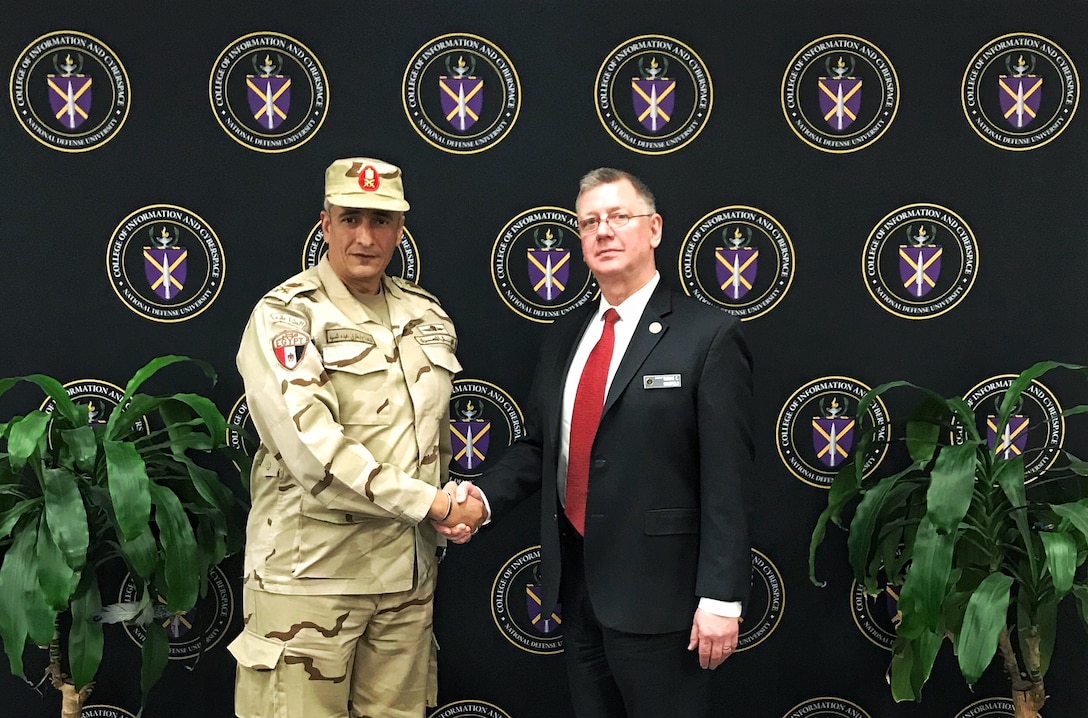 Chancellor Tom Wingfield and Egyptian Major General Tarek Elsayed Abdou (Chief of Foreign Mission, Training Authority) held a meeting at CIC to discuss areas of collaboration.