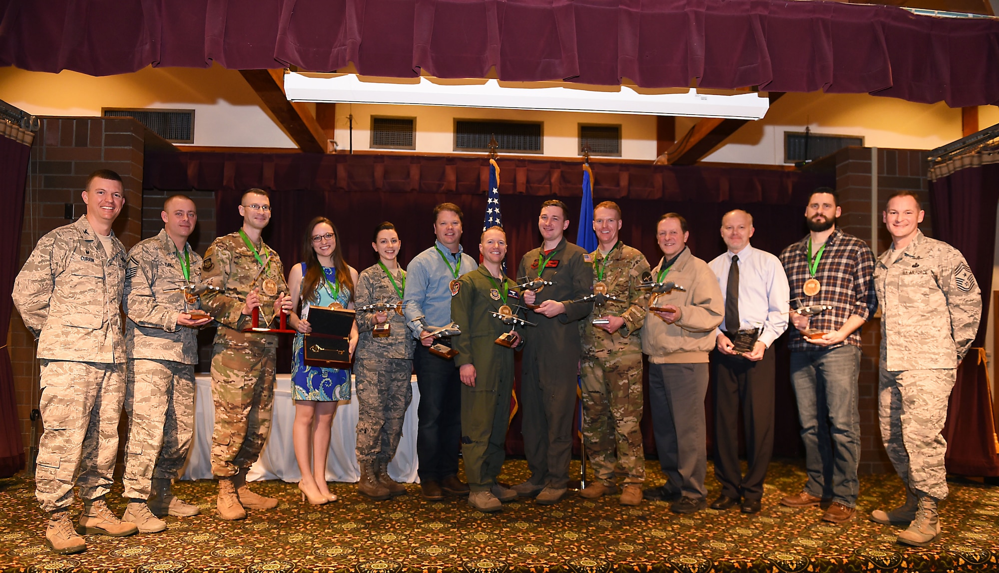 The awards recognized the best in several different categories, including civilians, enlisted, officers, teams and spouses. (U.S. Air Force photo by Airman Mikayla Heineck)