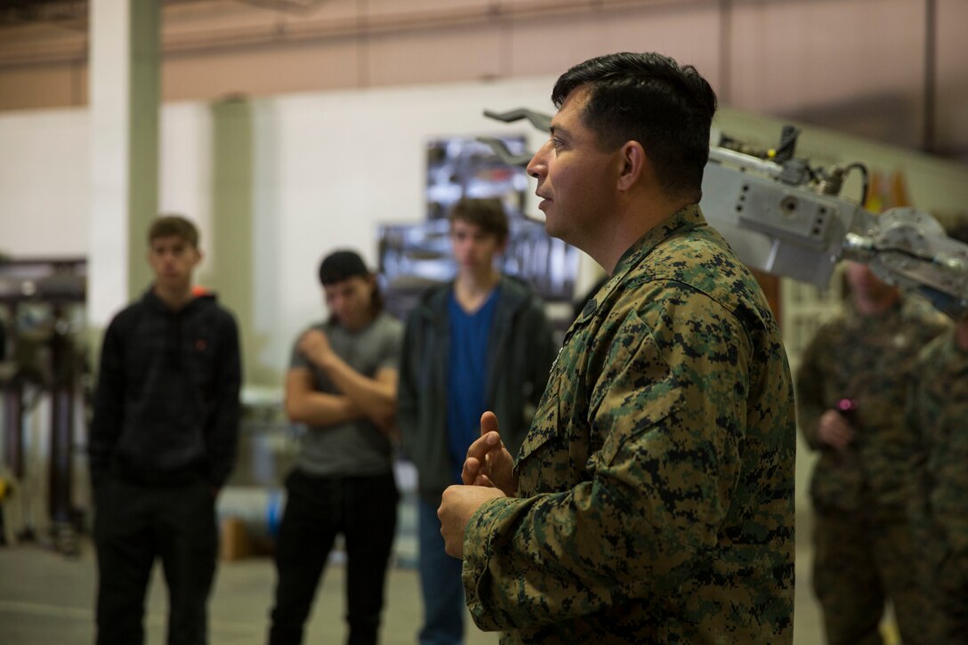 The Young Marines and Boy Scouts from Kingman, Ariz., visited Marine Corps Air Station (MCAS) Yuma Feb. 8, 2019. U.S. Marines stationed at MCAS Yuma demonstrated Explosive Ordnance Disposal (EOD) capabilities, Marine Corps Martial Arts Program (MCMAP) techniques, the Obstacle Course, and the Combat Fitness Test (CFT). The Young Marines and Boy Scouts also participated in some of these events. (U.S. Marine Corps photo by Cpl. Sabrina Candiaflores)