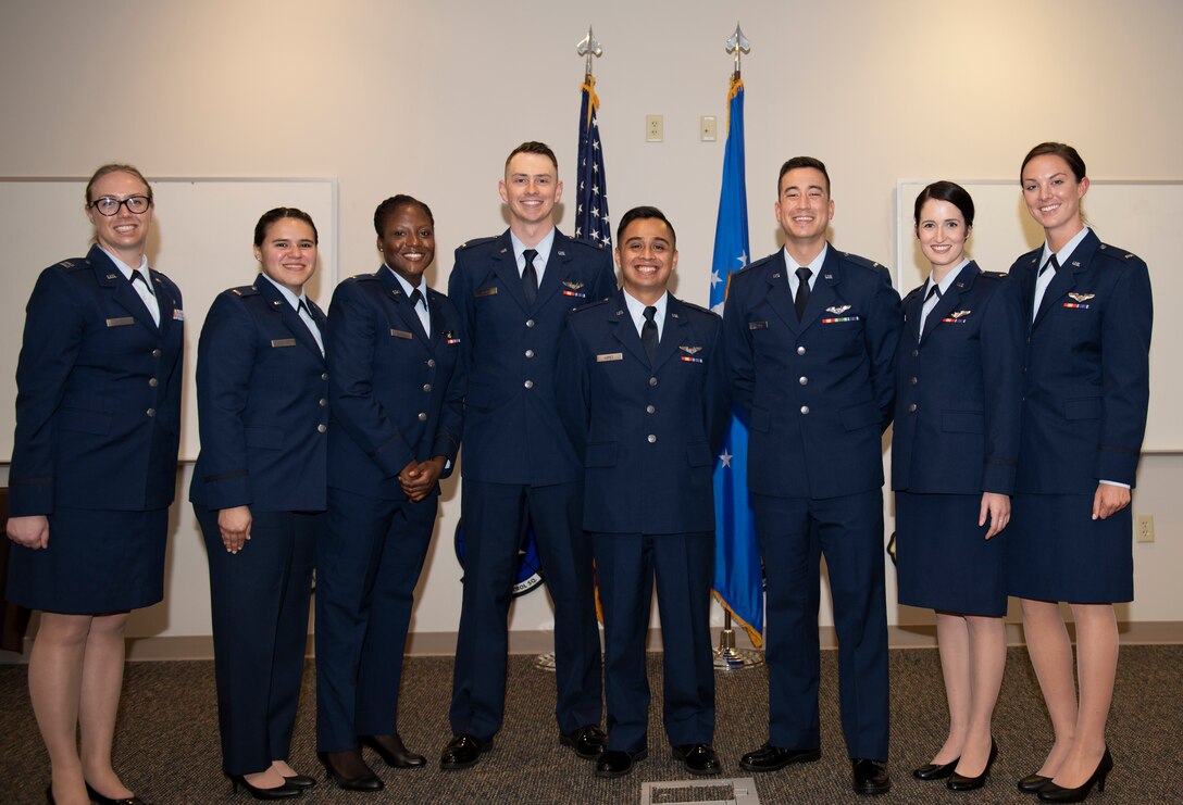 Seven newly commissioned Airmen graduated from the Air Battle Manager training program at Tyndall Air Force Base, Fla., Feb. 22, 2019. Air Battle Managers' primary responsibility includes providing command and control in battle and ensuring combat aircraft find, identify and destroy their targets.