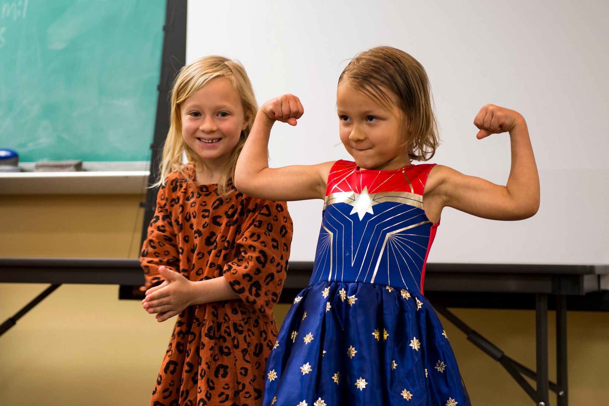 A cosplayer poses for a cosplay contest during Cub Con II, a multi-genre entertainment convention, Feb. 23, 2019, at Moody Air Force Base, Ga. At the convention, guests were able to participate in a cosplay contest, an anime music video contest, anime trivia contest and special effects makeup demo. The event served as an opportunity to give Team Moody a chance to experience the anime and comic book culture. (U.S. Air Force photo by Airman 1st Class Erick Requadt)