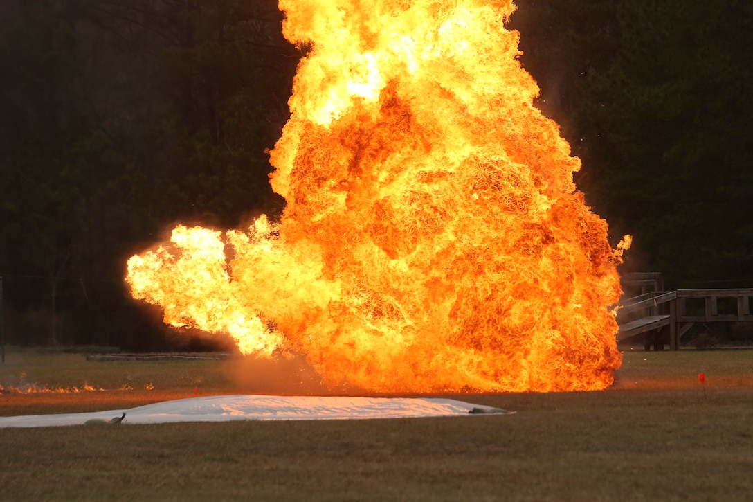 Explosive ordnance disposal Marines conduct a detonation on the EOD range aboard Marine Corps Air Station Beaufort, Feb. 19. MCAS Beaufort EOD Marines are trained to respond to explosive threats while deployed as well in the surrounding Lowcountry.