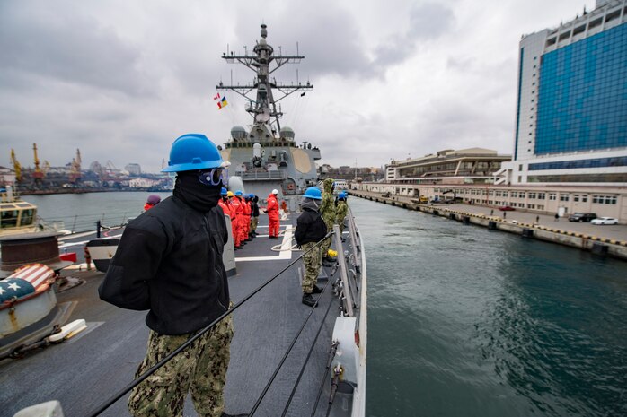 USS Donald Cook Departs Odesa, Ukraine