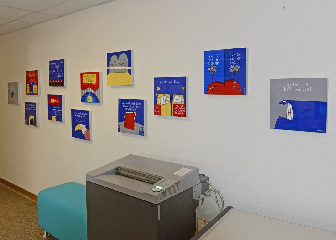 One of several innovation tiles that will be displayed on unit walls throughout Edwards Air Force Base, California. (U.S. Air Force photo by Kenji Thuloweit)