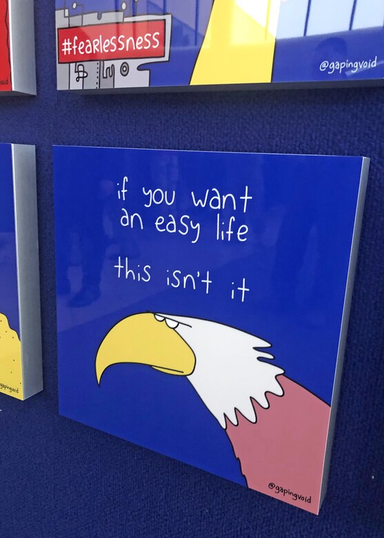 One of several innovation tiles that will be displayed on unit walls throughout Edwards Air Force Base, California. (U.S. Air Force photo by Kenji Thuloweit)