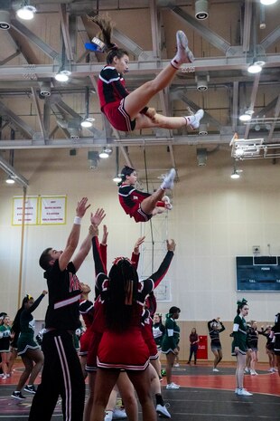 DoDEA cheerleaders soar with spirit and cheer