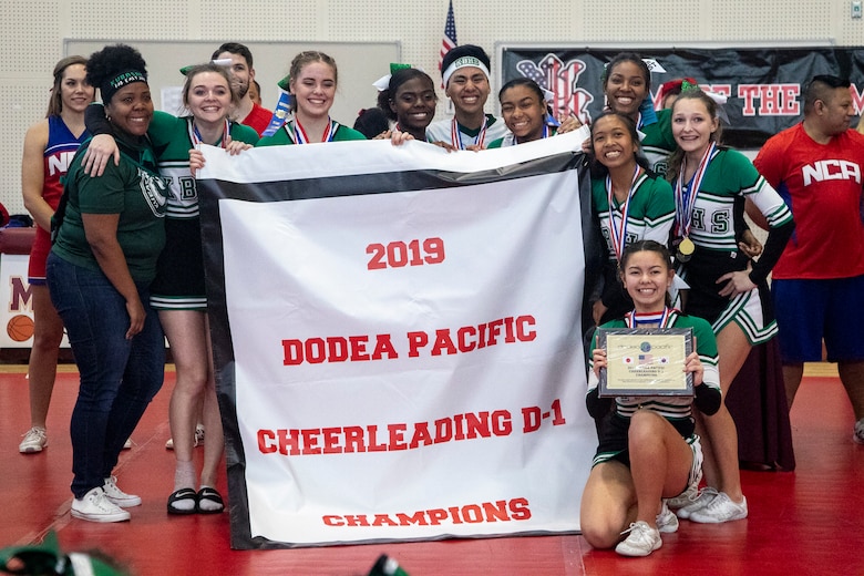 DoDEA cheerleaders soar with spirit and cheer
