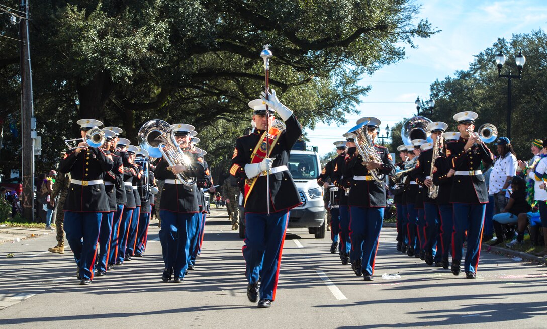 MARFORRES takes part in the parades to celebrate the Mardi Gras season with the New Orleans community.