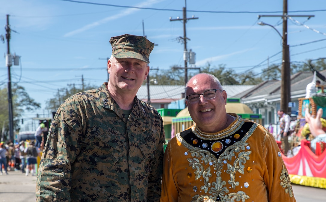 MARFORRES takes part in the parades to celebrate the Mardi Gras season with the New Orleans community.