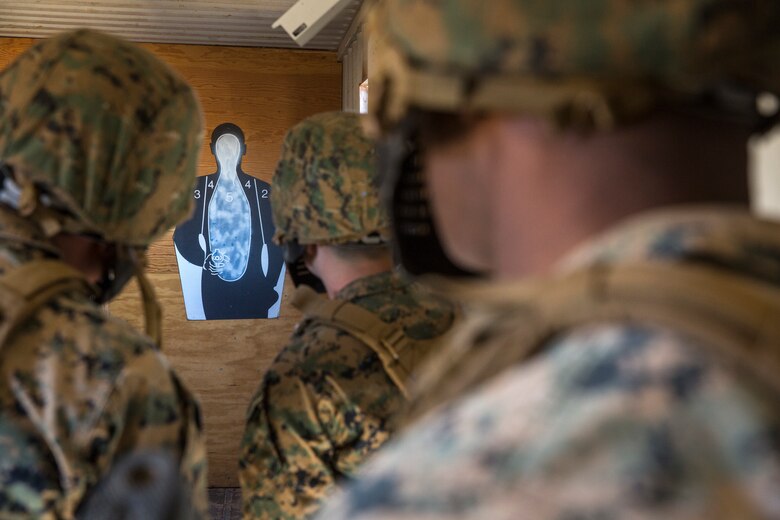 U.S. Marines and Sailors stationed on Marine Corps Air Station (MCAS) Yuma participate in "Operation Backbone" in Yuma, Ariz., Feb. 7, 2019. Operation Backbone is a quarterly unit exercise meant to strengthen the warrior's spirit in the non-commisioned officers (NCOs) and promote cohesion between them. The exercise consisted of a hike with the Headquarters and Headquarters Squadron (H&HS)  commanding officer and acting sergeant major, several classes, and a warriors night. Classes included simulated room clearing training, terrain model training, improvised explosive devices (IED) training, and the Family Advocacy Program on station sent out a representative to talk to the NCOs about leadership. (U.S. Marine Corps photo by Cpl. Isaac D. Martinez)