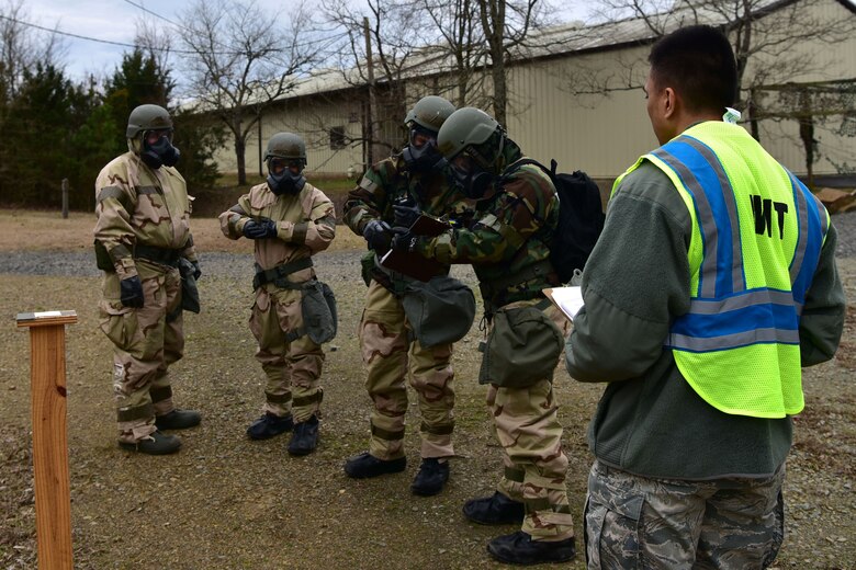 Airmen observed by wing inspection team