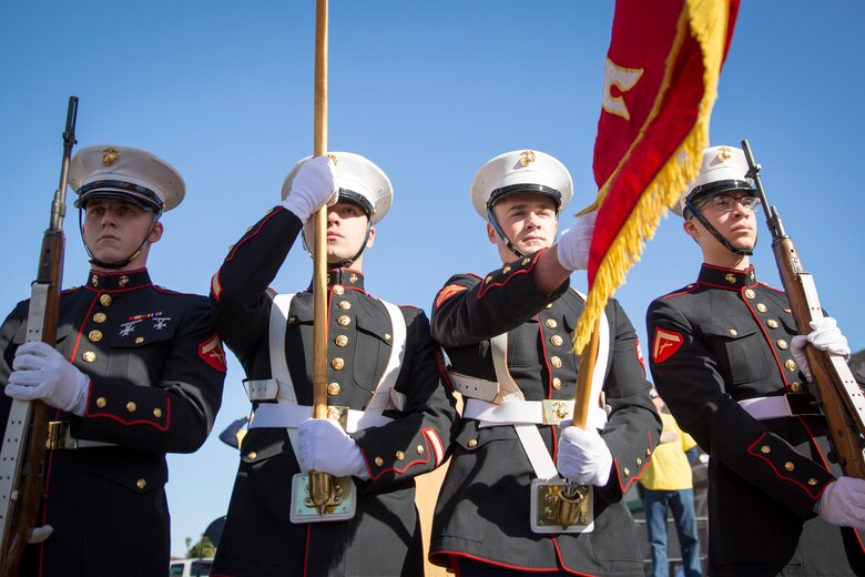 U.S. Marines, Sailors, Soliders, and the local community gather to visit booths and view demonstrations of the Marine Corps Martial Arts Program (MCMAP), Explosive Ordinance Disposal (EOD), and a military working dog demonstration during Yuma Military Appreciation Day in Downtown Historic Yuma on Feb. 16, 2019. Military Appreciation Day is held to show the importance of the relationship between the City of Yuma and our service members and veterans. (U.S. Marine Corps photo by Sgt. Allison Lotz)