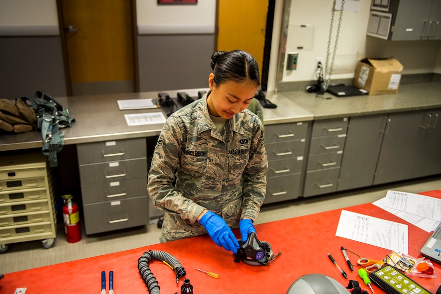 As well as testing gear used on a regular basis, AFE Airmen also inspect and test emergency gear to make sure it functions properly in the event of an emergency.