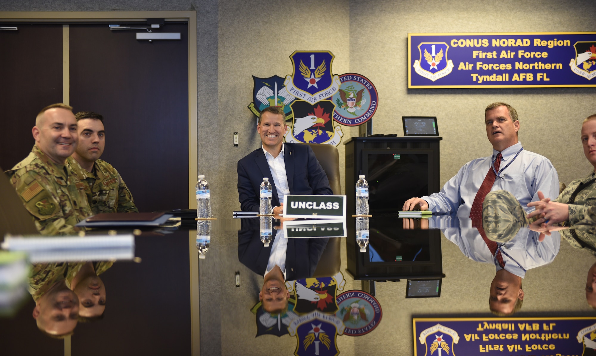 Bill Marion, Secretary of the Air Force deputy chief information officer visits Tyndall Air Force Base after Hurricane Michael.