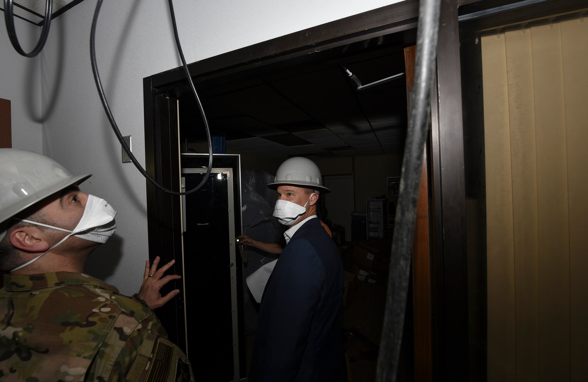 Bill Marion, Secretary of the Air Force deputy chief information officer visits Tyndall Air Force Base after Hurricane Michael.