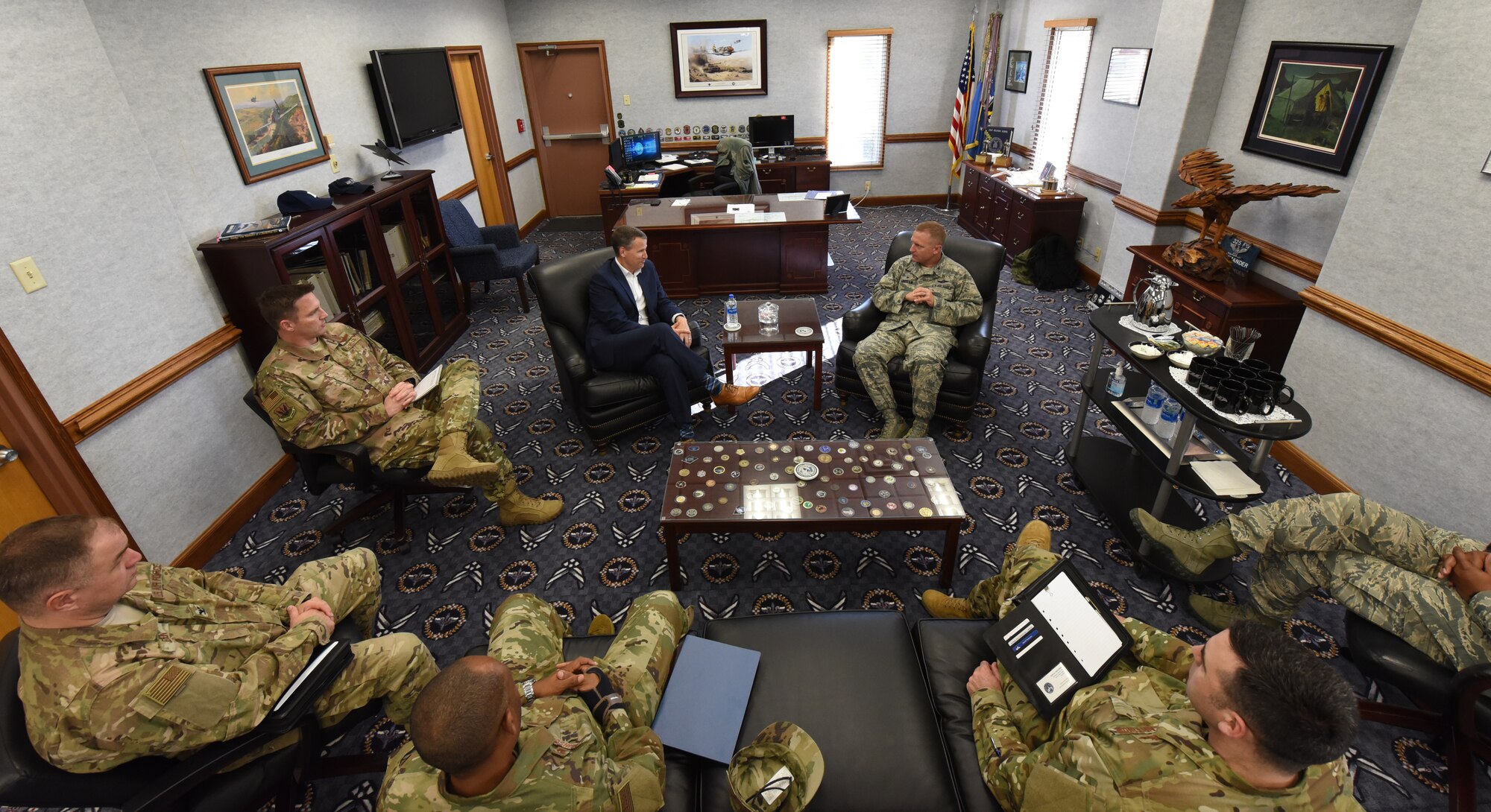 Bill Marion, Secretary of the Air Force deputy chief information officer visits Tyndall Air Force Base after Hurricane Michael.