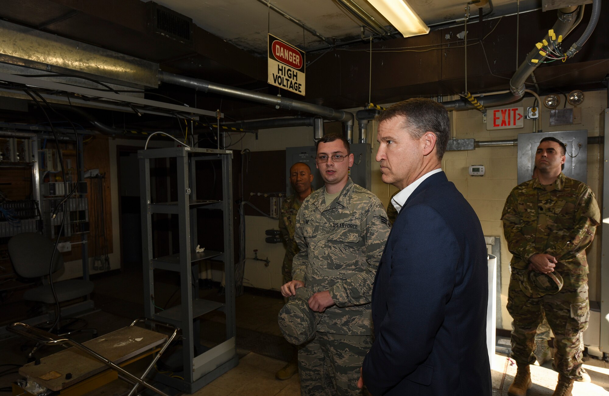 Bill Marion, Secretary of the Air Force deputy chief information officer visits Tyndall Air Force Base after Hurricane Michael.