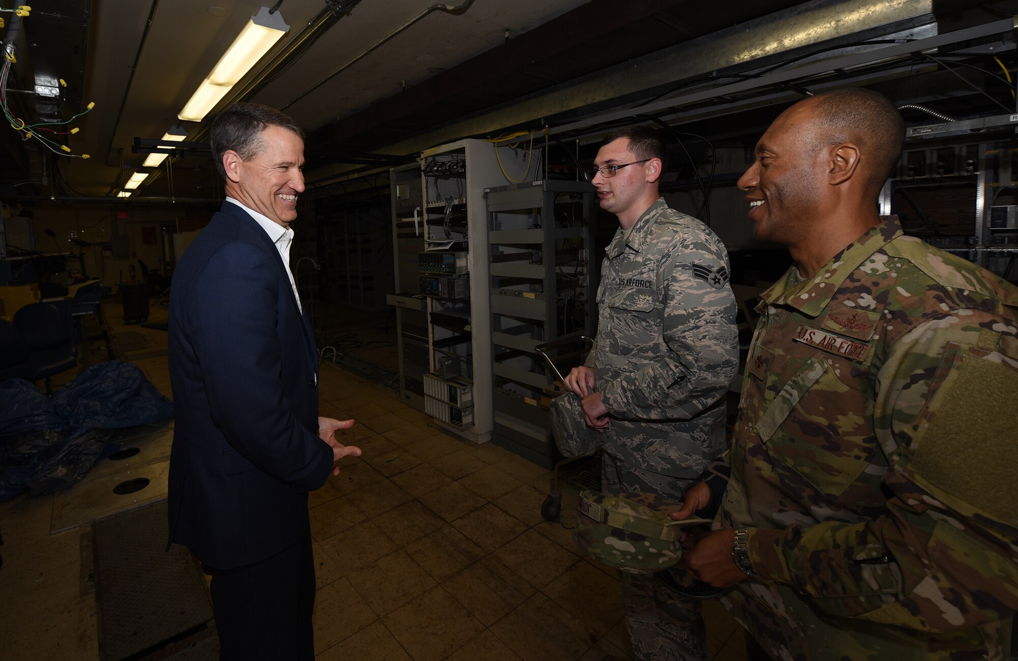 Bill Marion, Secretary of the Air Force deputy chief information officer visits Tyndall Air Force Base after Hurricane Michael.