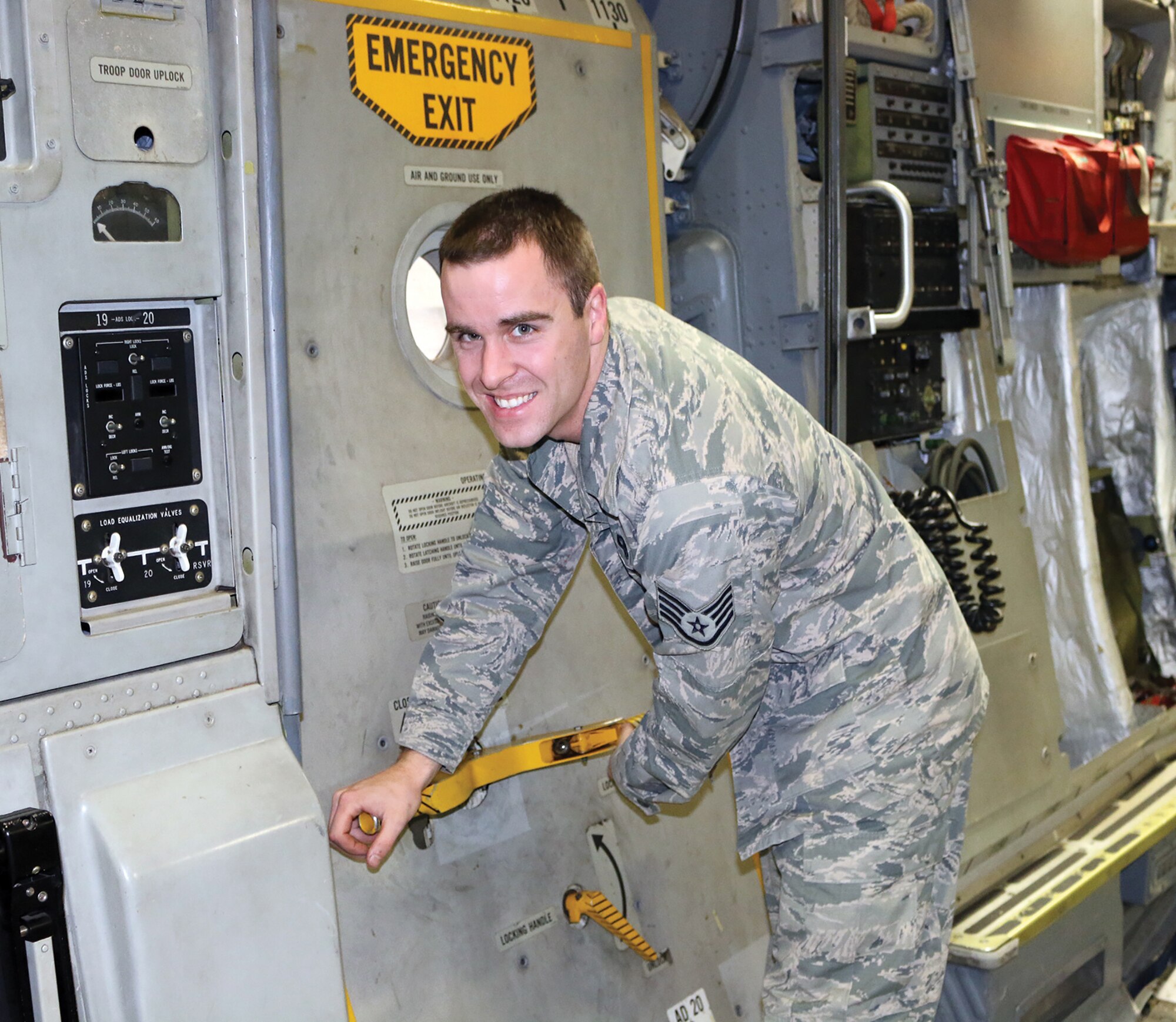 Staff Sgt.  Matthew Card, 445th Maintenance Squadron Home Station Check Crew Chief, is the 445th Airlift Wing January Spotlight Performer. (U.S. Air Force photo/Stacy Vaughn
