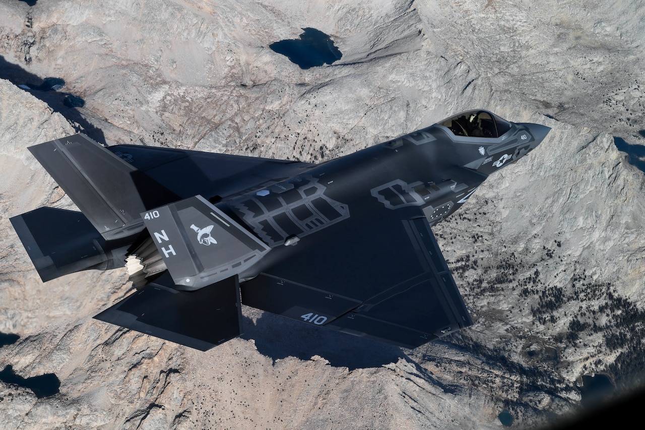 An F-35C takes flight.