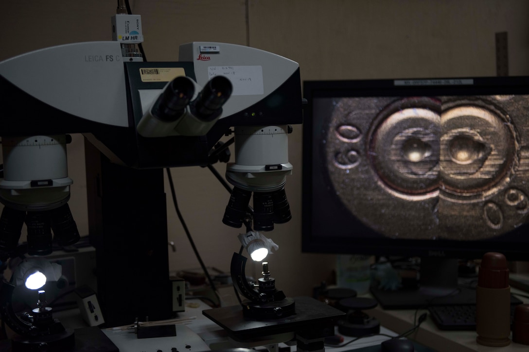 Bagram Airfield’s Afghanistan Captured Material Exploitation laboratory is the only forensic operating lab in theater providing critical analysis to identify force protection threats and enable host nation criminal prosecutions.