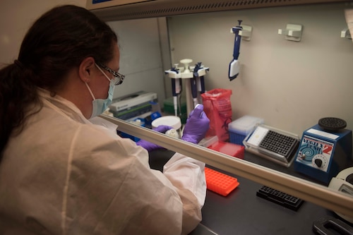 Bagram Airfield’s Afghanistan Captured Material Exploitation laboratory is the only forensic operating lab in theater providing critical analysis to identify force protection threats and enable host nation criminal prosecutions.