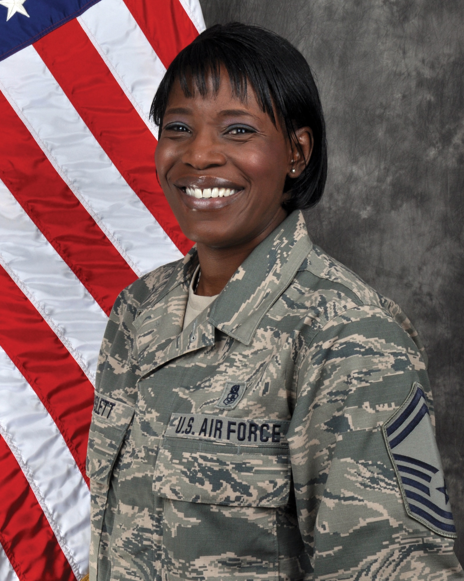Senior Master Sgt. Chirron Hayslett, 445th Aeromedical Staging Squadron superintendent, is the 445th Airlift Wing Senior NCO of the Quarter, fourth quarter CY18.