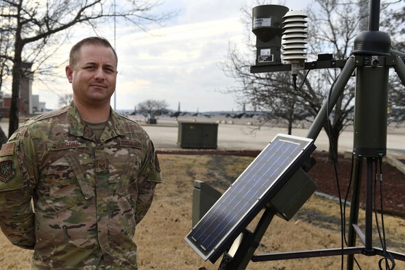 U.S. Air Force Staff Sgt. Jason Parsons,19th Operations Support Squadron weather craftsman, is recognized as the Combat Airlifter of the Week at Little Rock Air Force Base, Arkansas, Jan. 11, 2019. Parsons' core value is Service Before Self. (U.S. Air Force photo by Airman 1st Class Rhett Isbell)