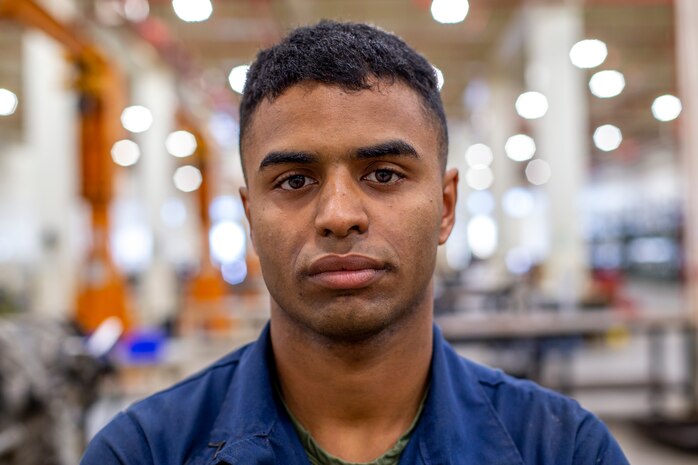 Pfc. Trey Breaux is a heavy equipment mechanic with Component Repair Platoon, General Support Maintenance Company, 3rd Maintenance Battalion, Combat Logistics Regiment 35, 3rd Marine Logistics Group. Marines with CRP, GSM Co. clean, rebuild and repair parts of motor vehicles to ensure that they are serviceable for use. Breaux is a native of Houston, Texas. (U.S. Marine Corps photo by Lance Cpl. Terry Wong)