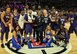 Master Sgt. Marcus Heard, a recruiter at March Air Reserve Base, poses with the championship winning TCU Horn Frogs basketball team, after they took home the Air Force Reserve Naismtih Hall of Fame Basketaball Hall of Fame Classic title in Los Angeles. Recruiters were asked to help present the MVP and championship trophies at all of the tournament AFRC sponsored. (Courtesy photo)