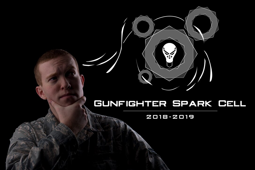 The 366th Fighter Wing is designing solutions and improving processes with the Gunfighter Spark Cell innovation competition, a program designed to allow Airmen to submit recommendations for improving processes within their workplaces. (U.S. Air Force photo illustration by Airman 1st Class JaNae Capuno)