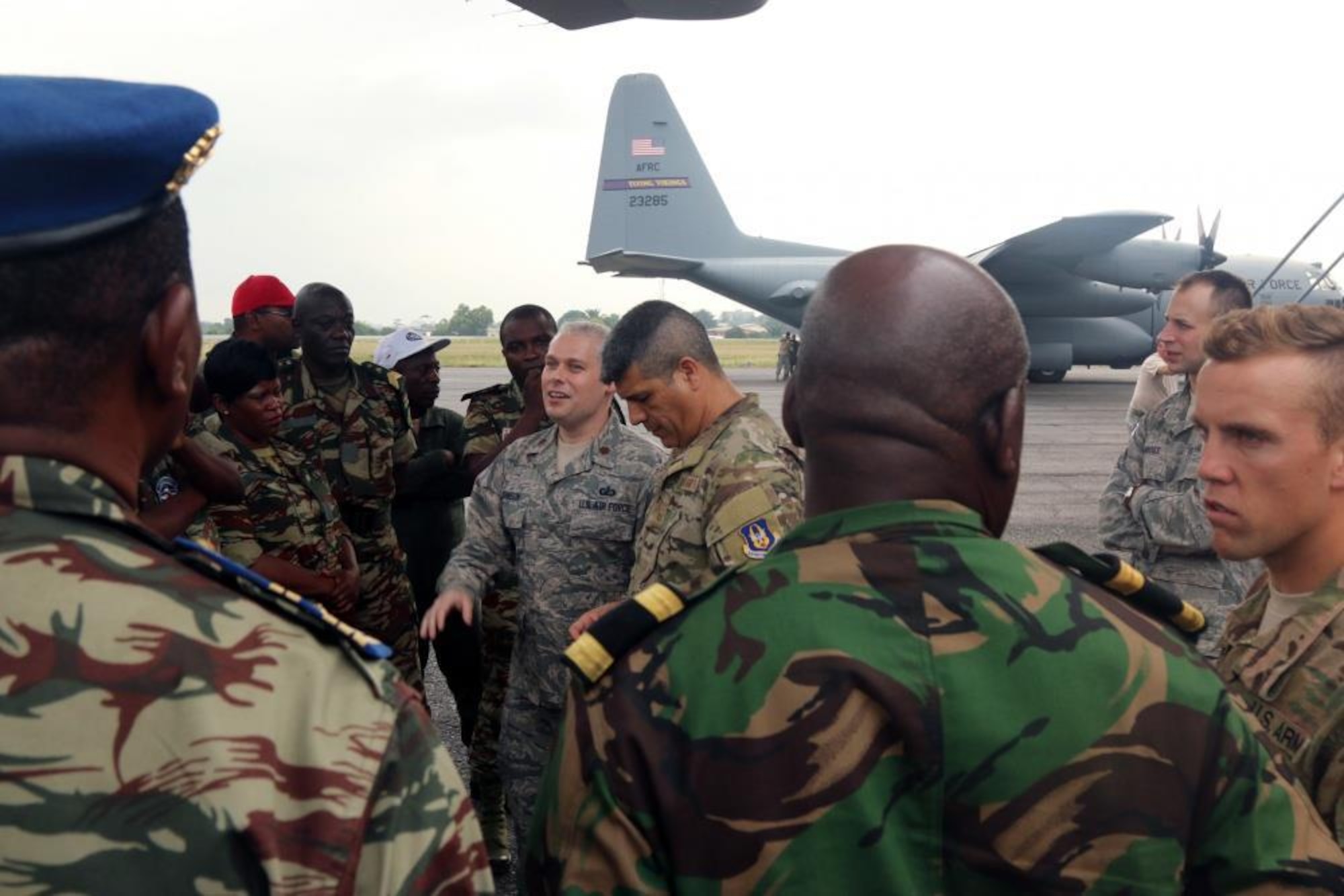 LEAP Scholar and Major Brent Johnson serves as an interpreter in Gabon during Central Accord 2016. (U.S. Army Africa Photo by Spc. L’Eric Wynn/Released)