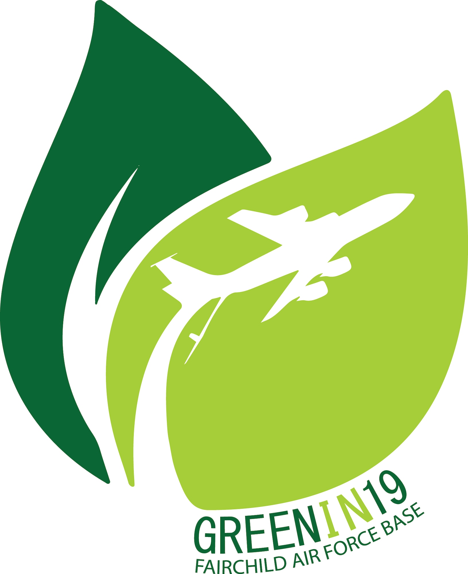 The Fairchild Air Force Base "Green in 19" logo. Team Fairchild seeks to continue mirroring the Inland Northwest’s “green footprint” with the “Green in 19” initiative by promoting energy conservation practices not only throughout the Department of Defense, but also the Greater Spokane community. (U.S. Air Force graphic/Staff Sgt. Mackenzie Mendez)
