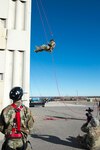 Oklahoma National Guard members of the 63rd Civil Support Team, conduct ropes rescue technician training Jan. 8, 2019, at the High Plains Technology Center in Woodward, Oklahoma. The training is part of an annual refresher and re-certification for unit members who continually train on aspects that directly affect their mission of being the Oklahoma National Guard’s team of first responders. The event included the basics of rope rescue from knot tying, to the more advanced portion of rappelling down and up a steep, simulated cliff.