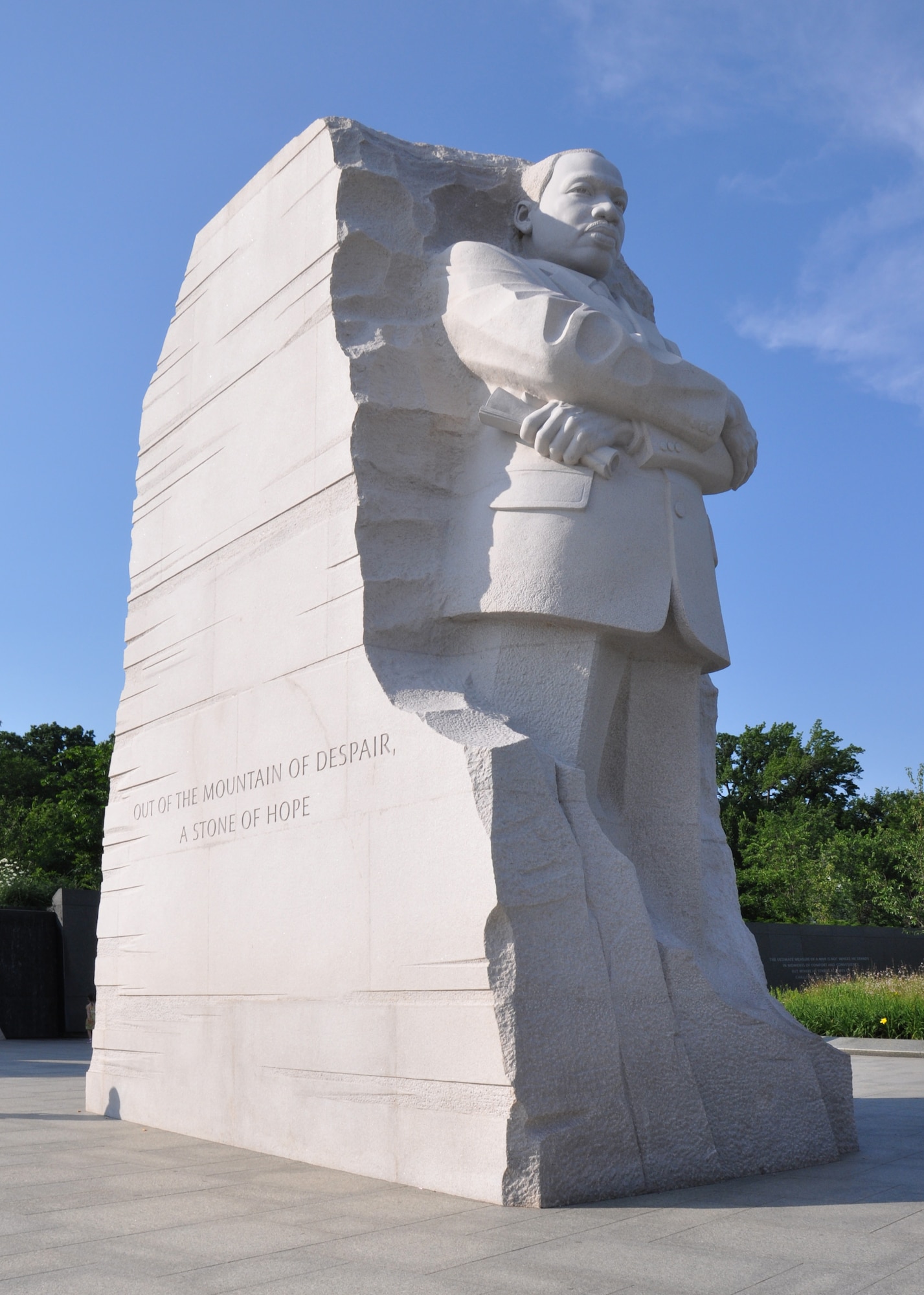 The Stone of Hope, a Dr. Martin Luther King memorial, stands 30-feet tall in West Potomac Park next to the National Mall, Washington D.C. The memorial was inspired by King’s “I Have a Dream” speech and was sculpted in 2007 by Lei-Yixin from China. King was a social activist, civil rights leader and winner of the Nobel Peace Prize in 1964. (U.S. Air Force photo by L. Cunningham)